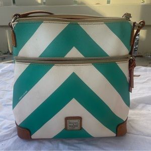 Dooney Bourke Genuine Leather Shoulder Bag Zipper Pockets